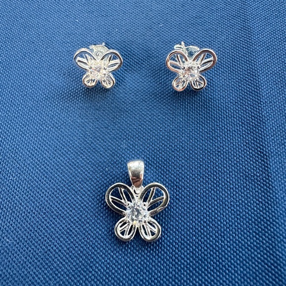 925 Sterling Silver Jewelry - New 925 Italy Sterling Silver Elegant Silver Butterfly Jewelry Set